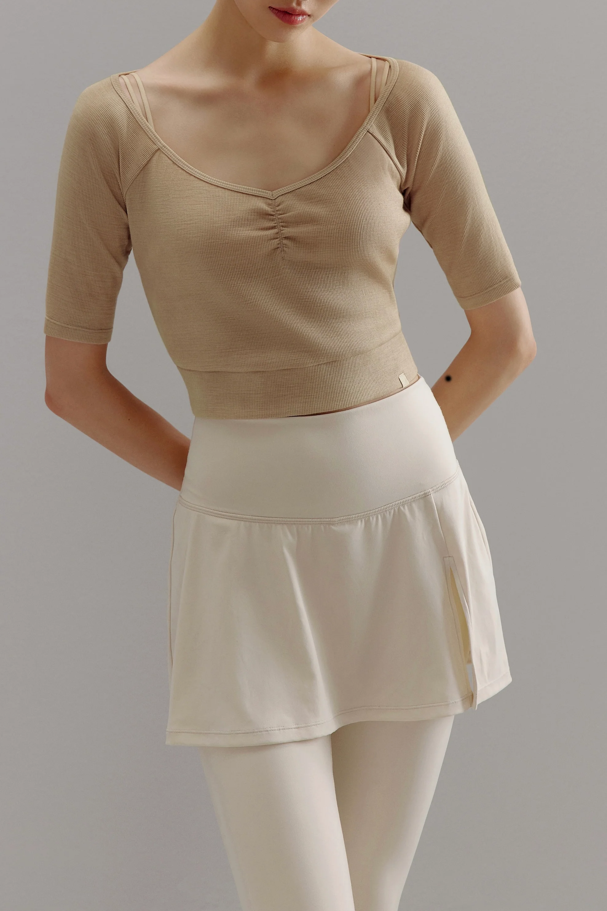 Ballet V-Neck Wool Tee - Image 2