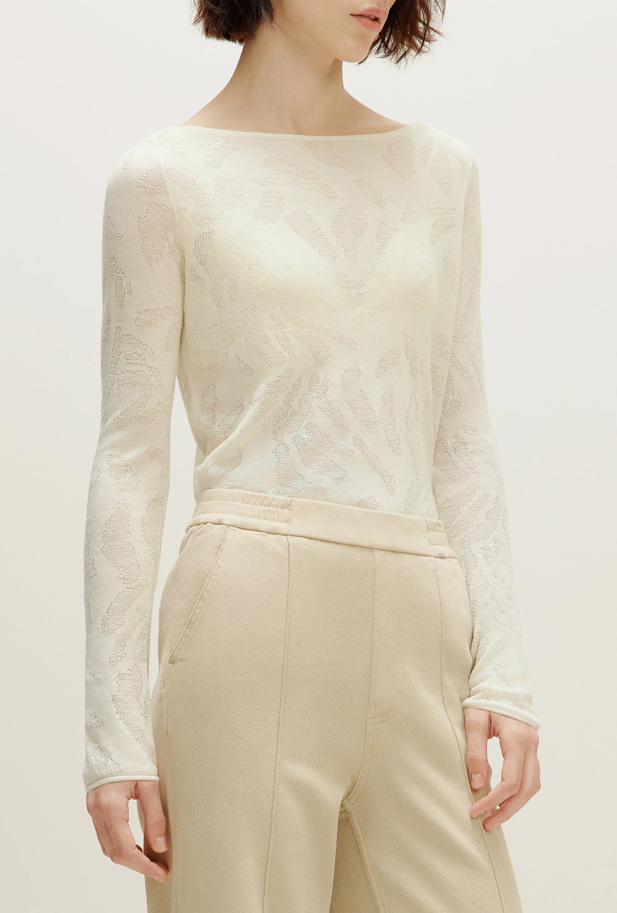 Boat Neck Merino Wool Sweater - Image 2