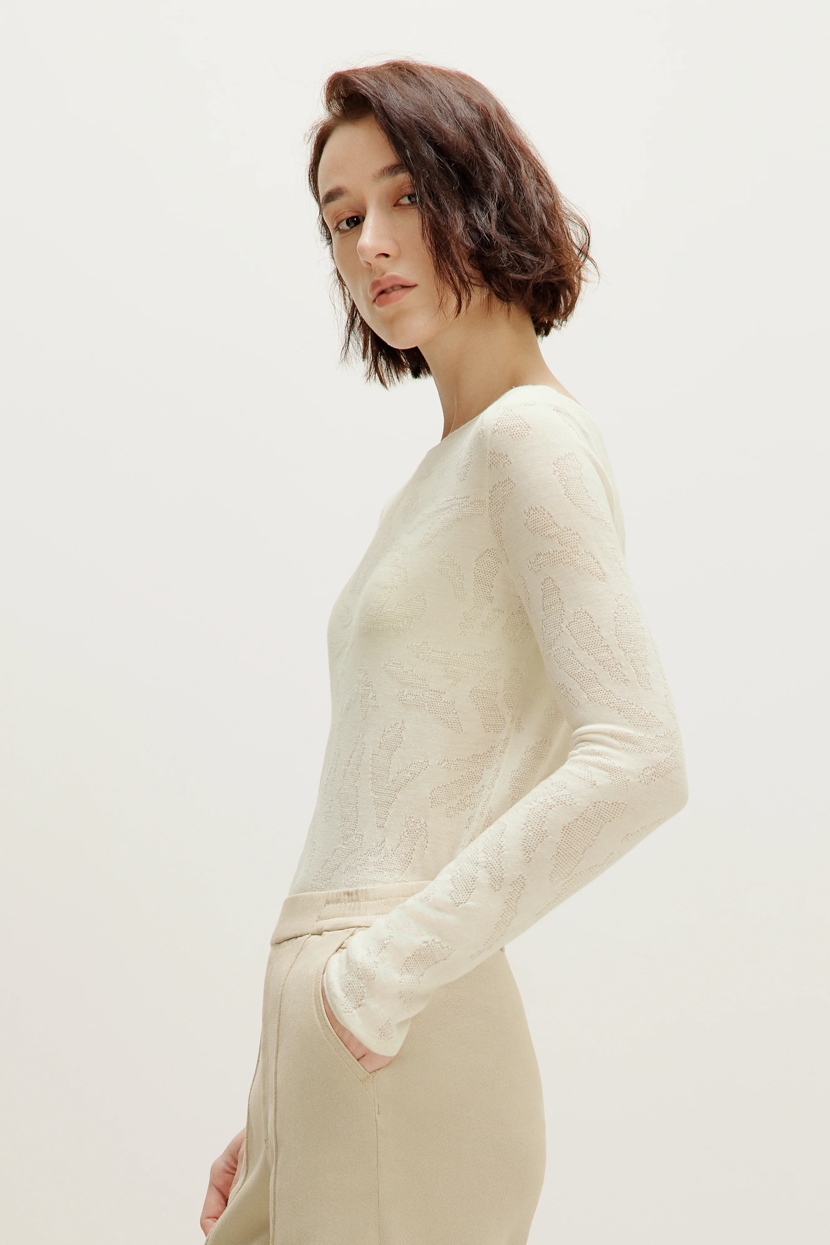 Boat Neck Merino Wool Sweater - Image 4