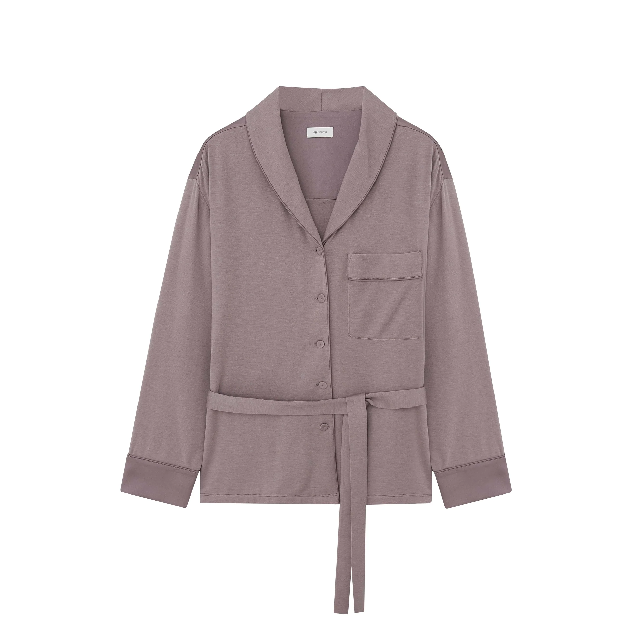 Classic Cozy Belted Pajama Shirt - Image 9