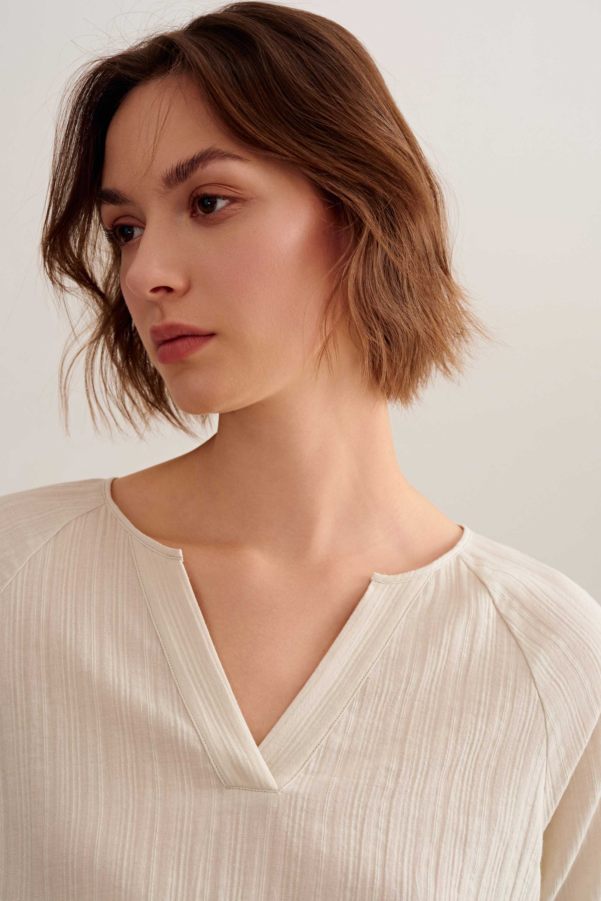 Cotton Jacquard Pajama Top - Image 3