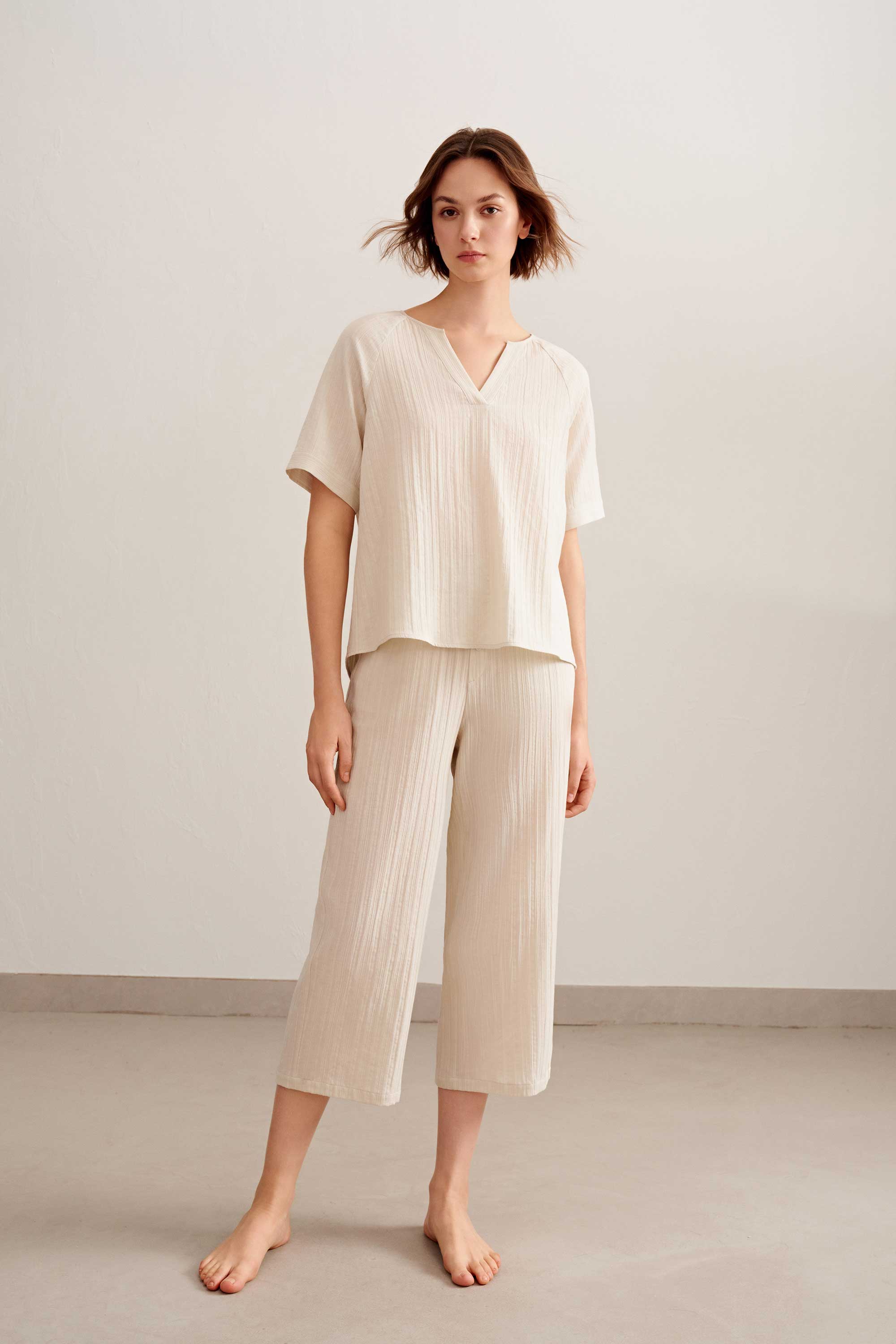 Cotton Jacquard Pajama Top - Image 5