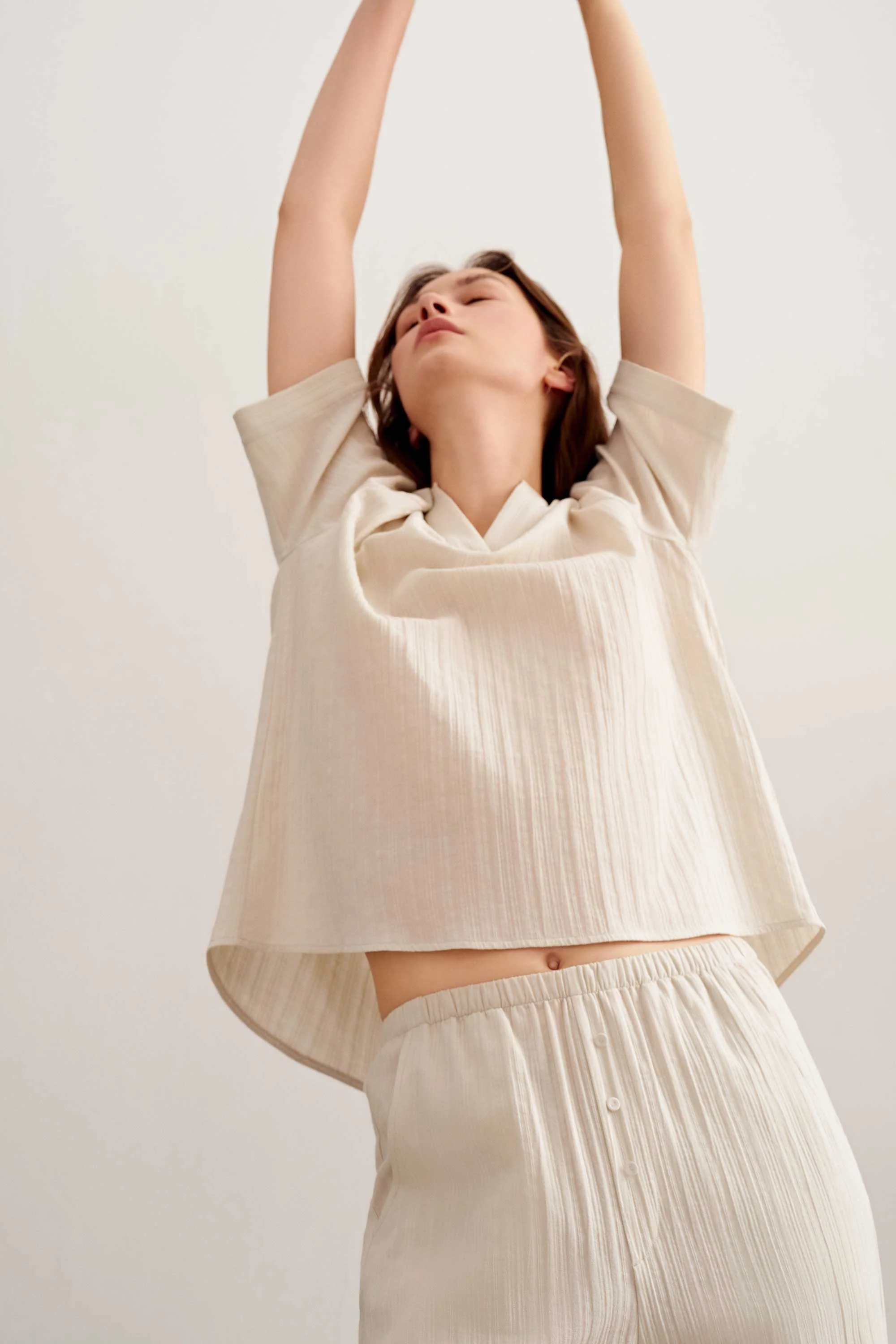 Cotton Jacquard Pajama Top - Image 6