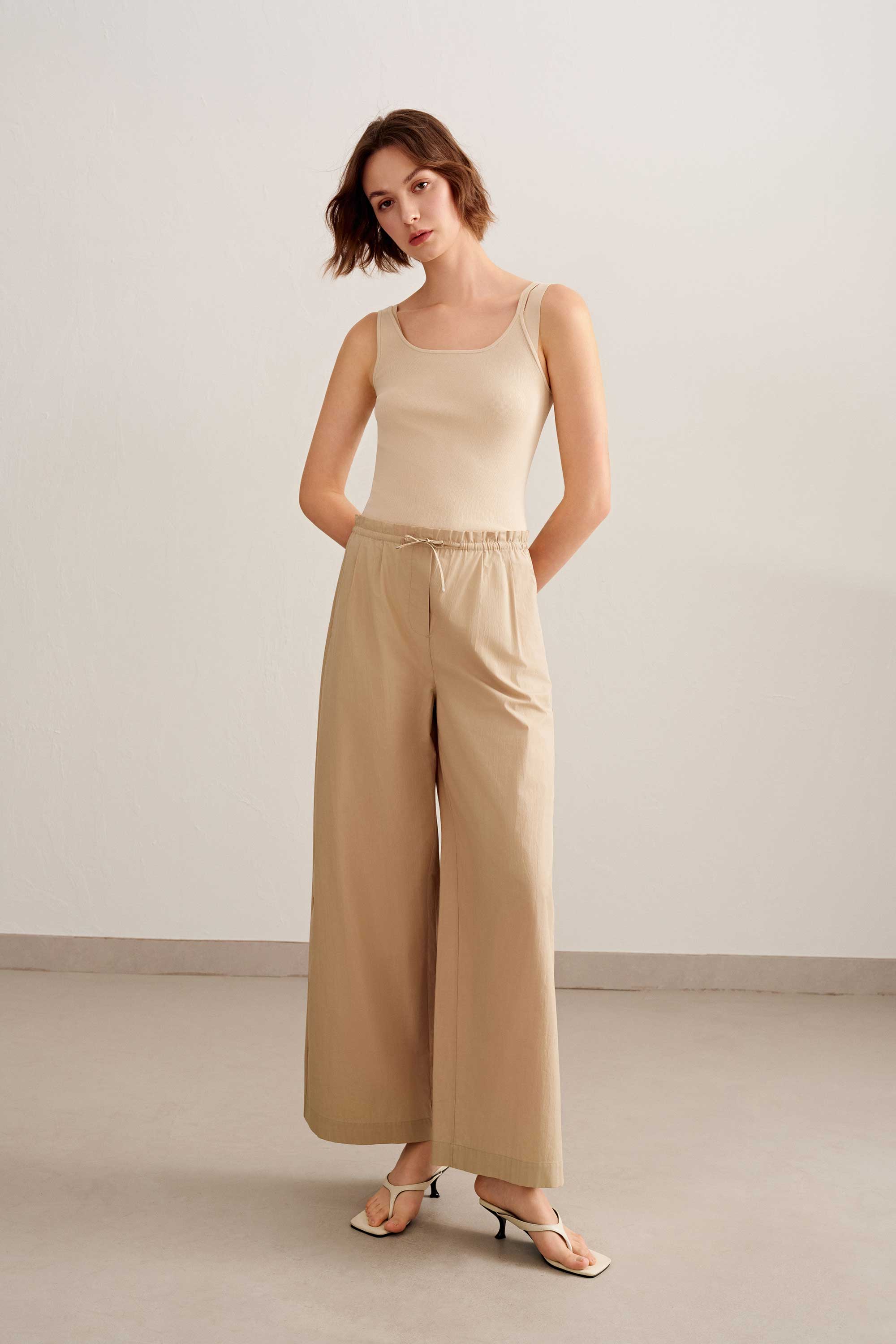 Cotton Wide Leg Pants - Image 4
