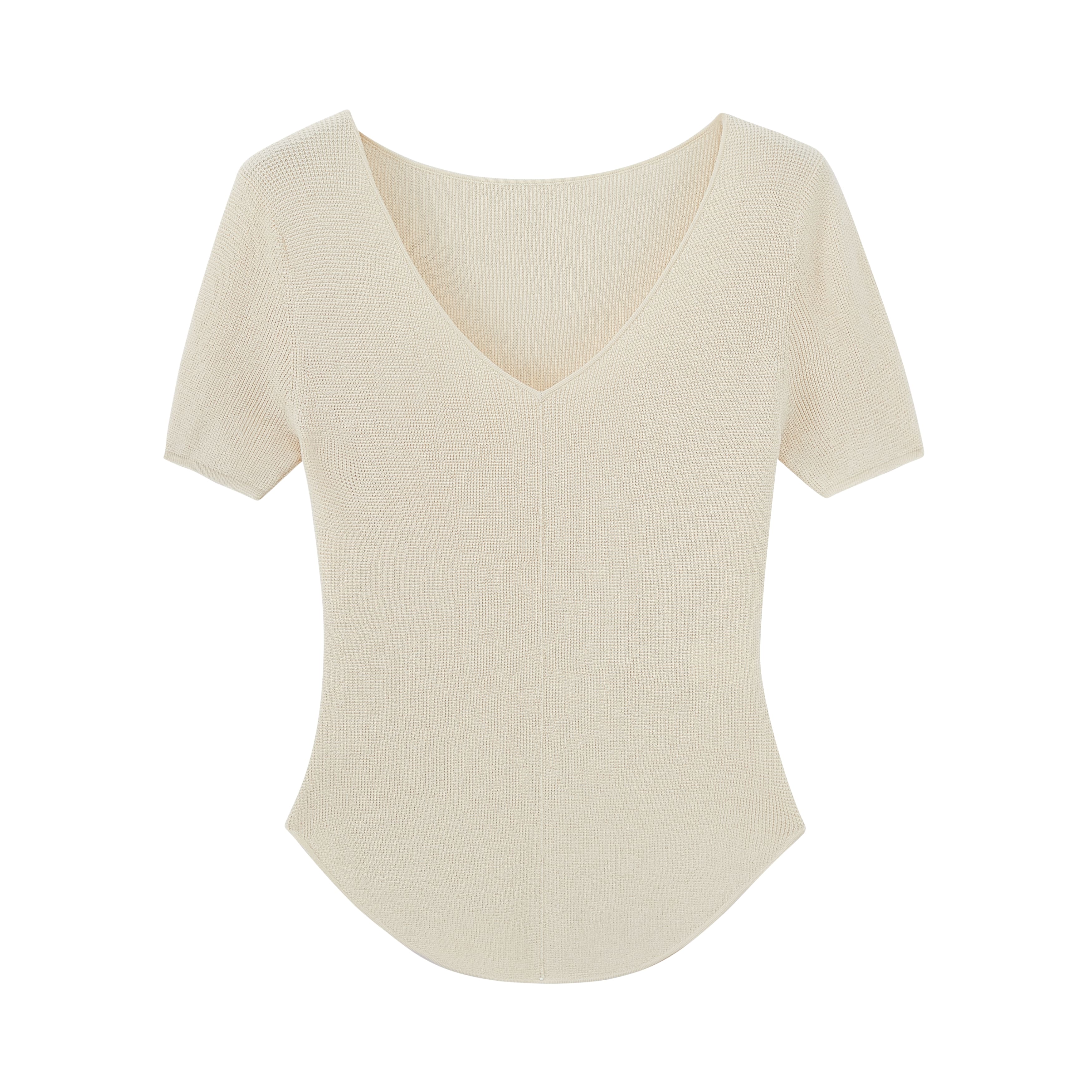 Easy Knit V-Neck Tee - Image 7