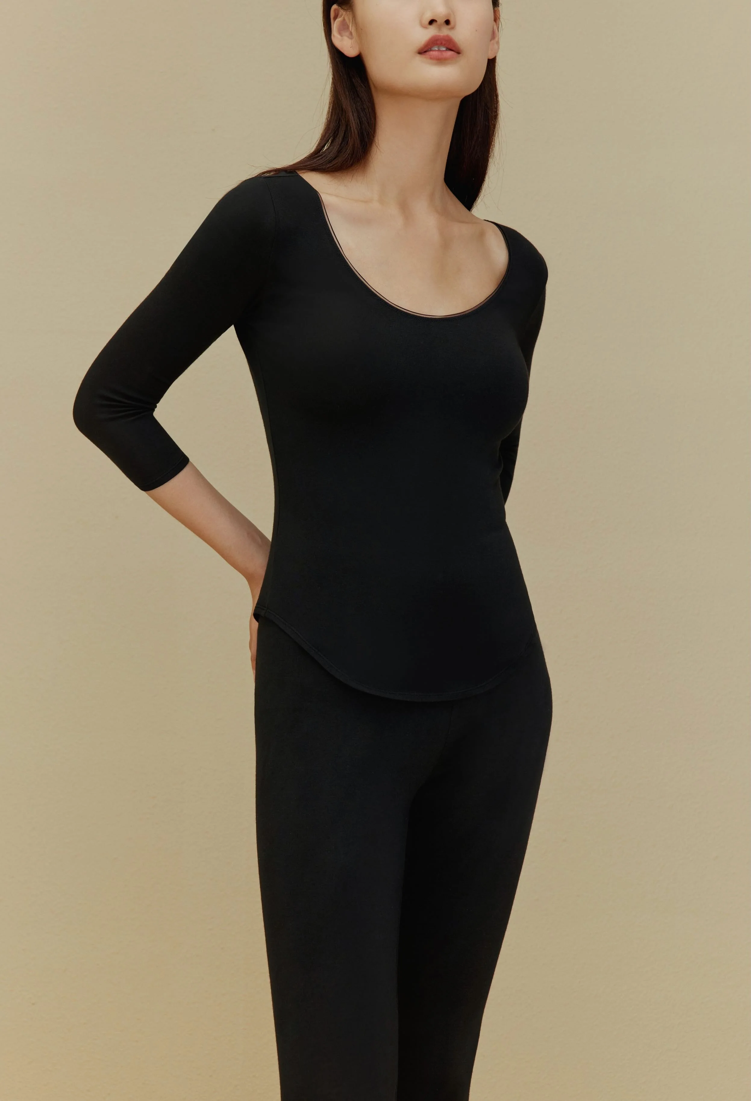 Essential Cashmere U-Neck Thermal Underwear Top - Image 6