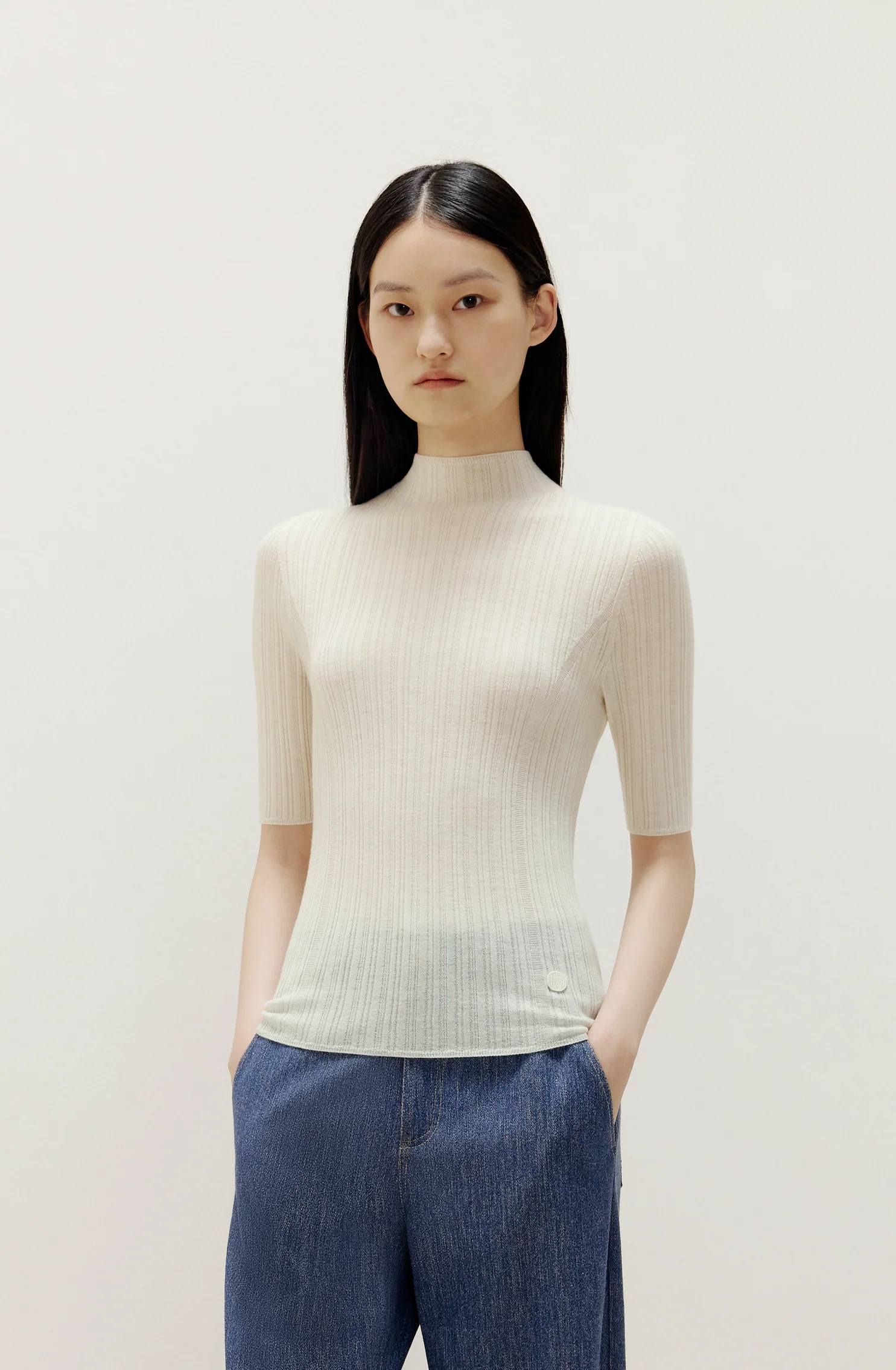 Half Sleeve Merino Wool Sweater - Image 2