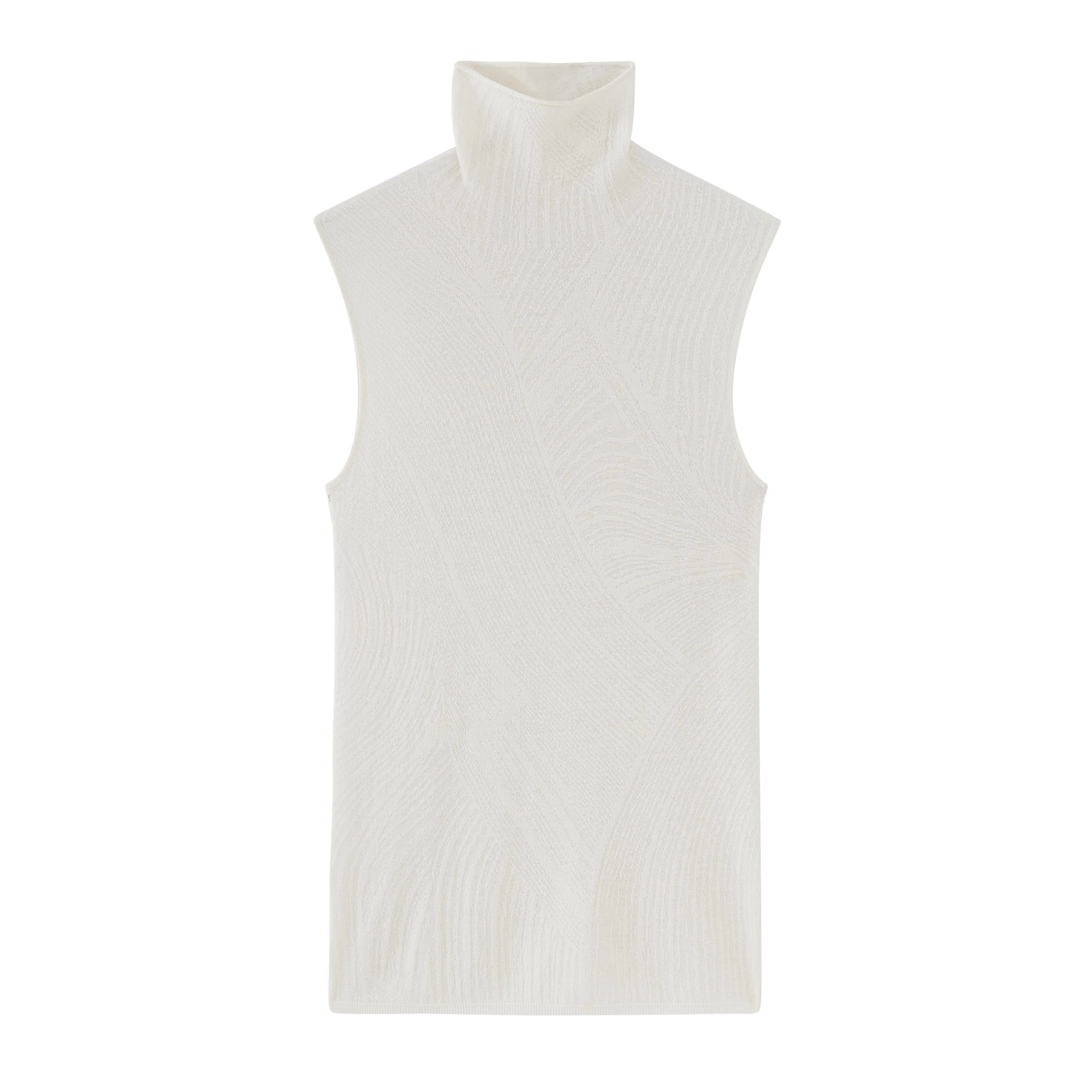 Classic Merino Wool Sleeveless Turtleneck - Image 6