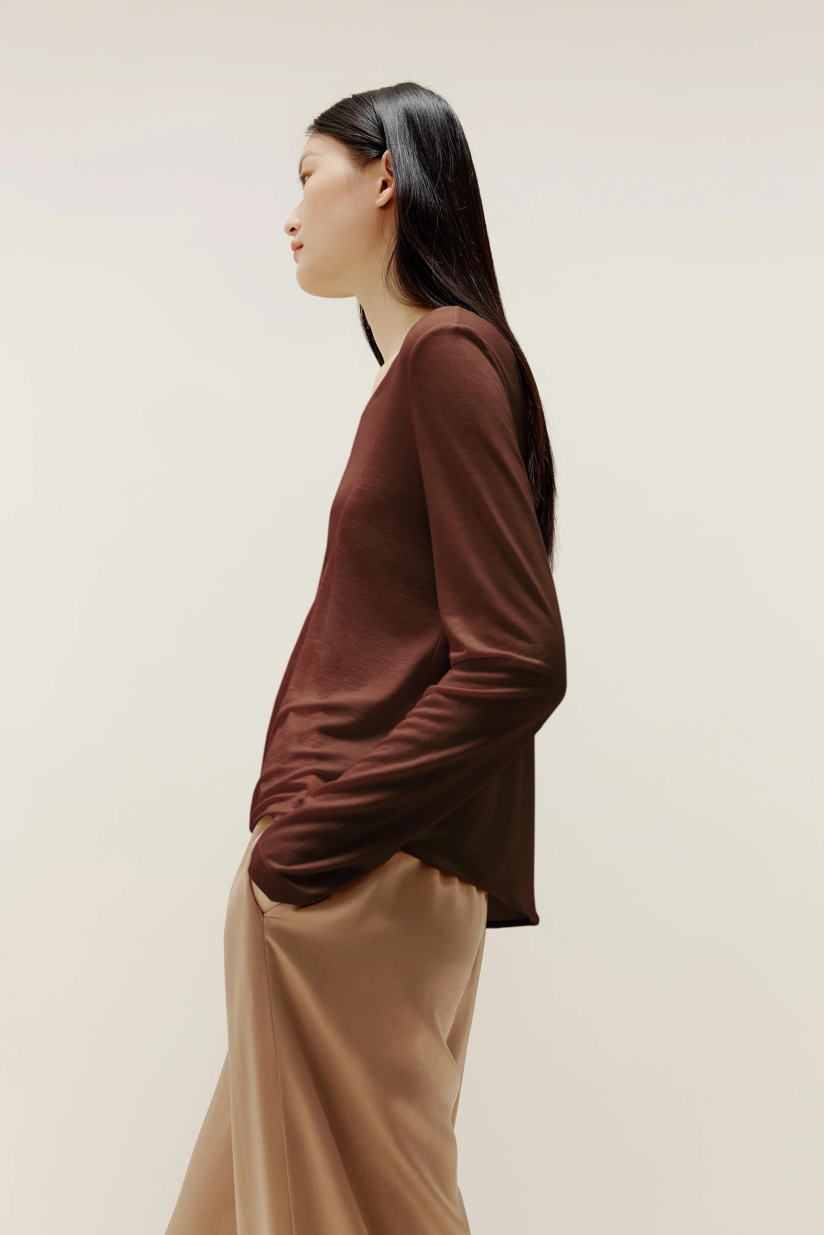 Drape-Front Asymmetrical Sweater - Image 3