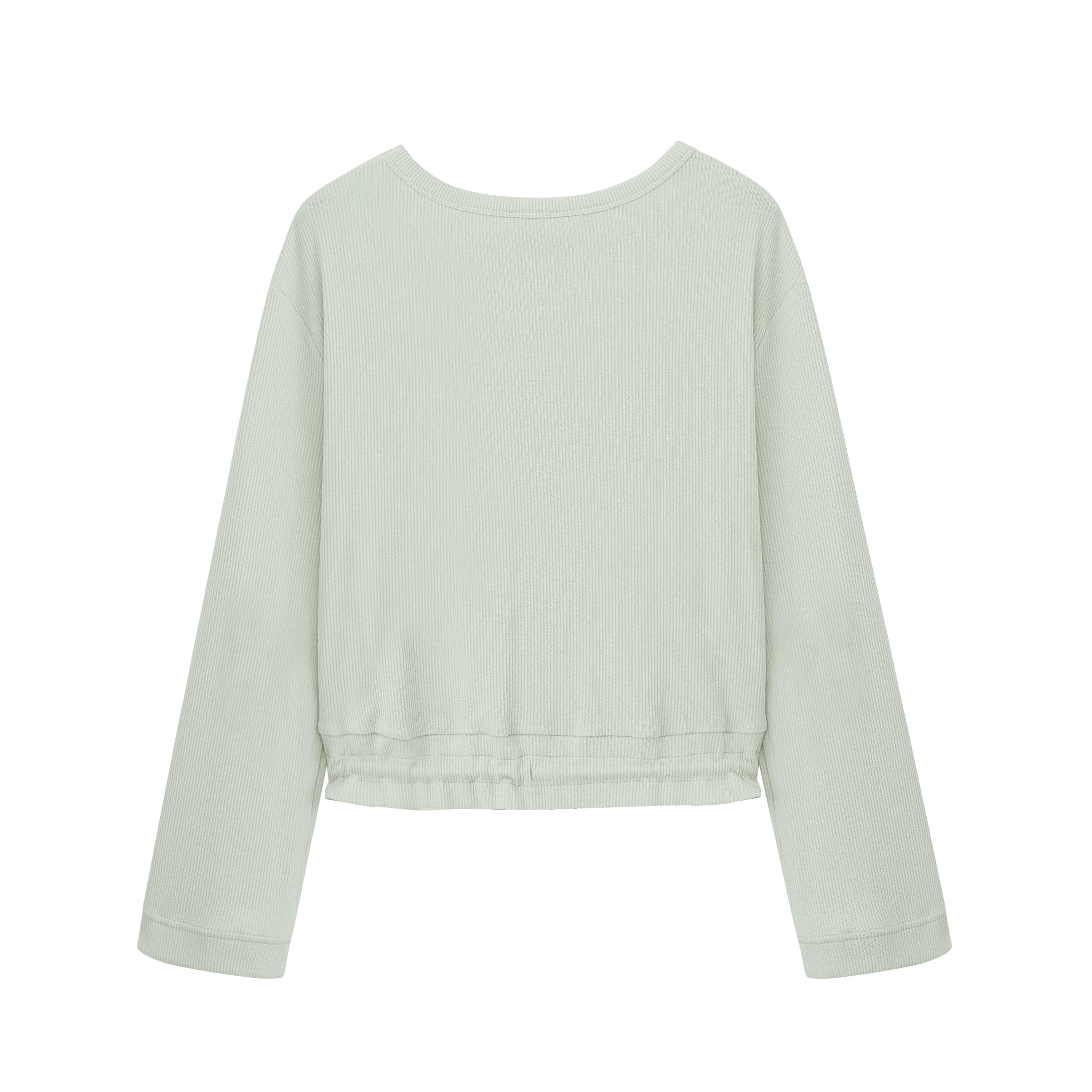 Ribbed Drawstring Waist Top - Image 7