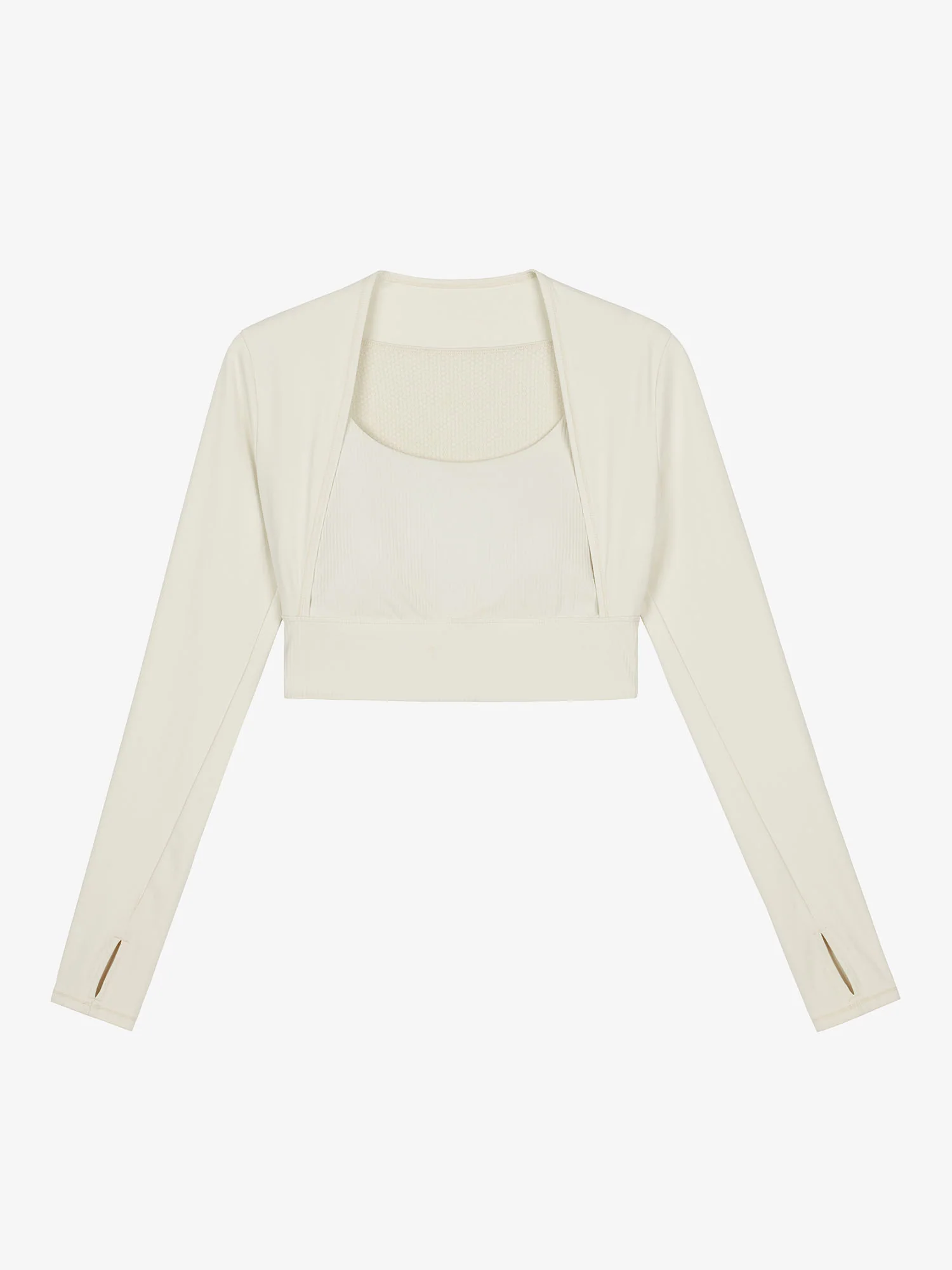Ribbed Mousse Padded Long Sleeve T-Shirt - Image 9