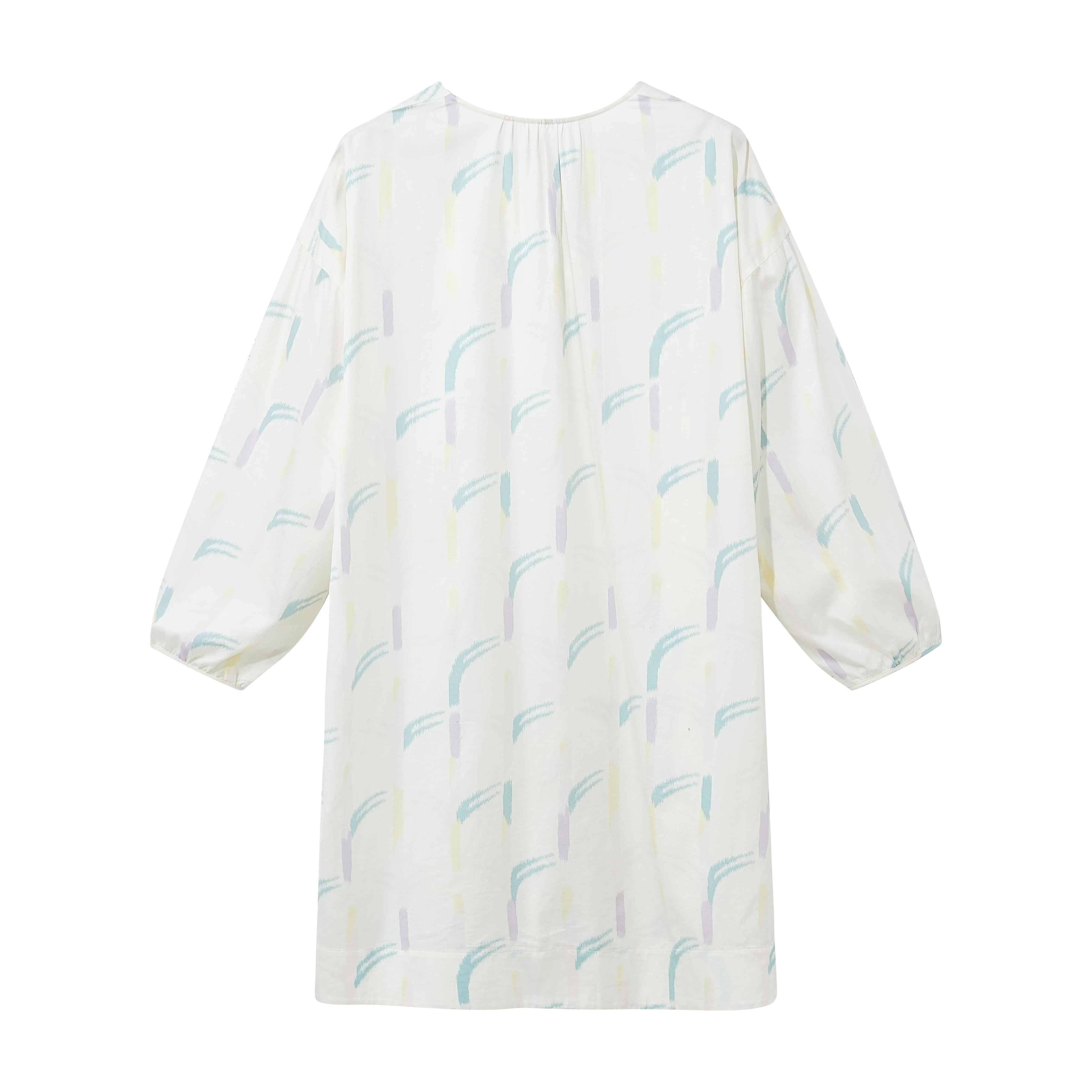 Ruched Collarless Pajama Dress - Image 7