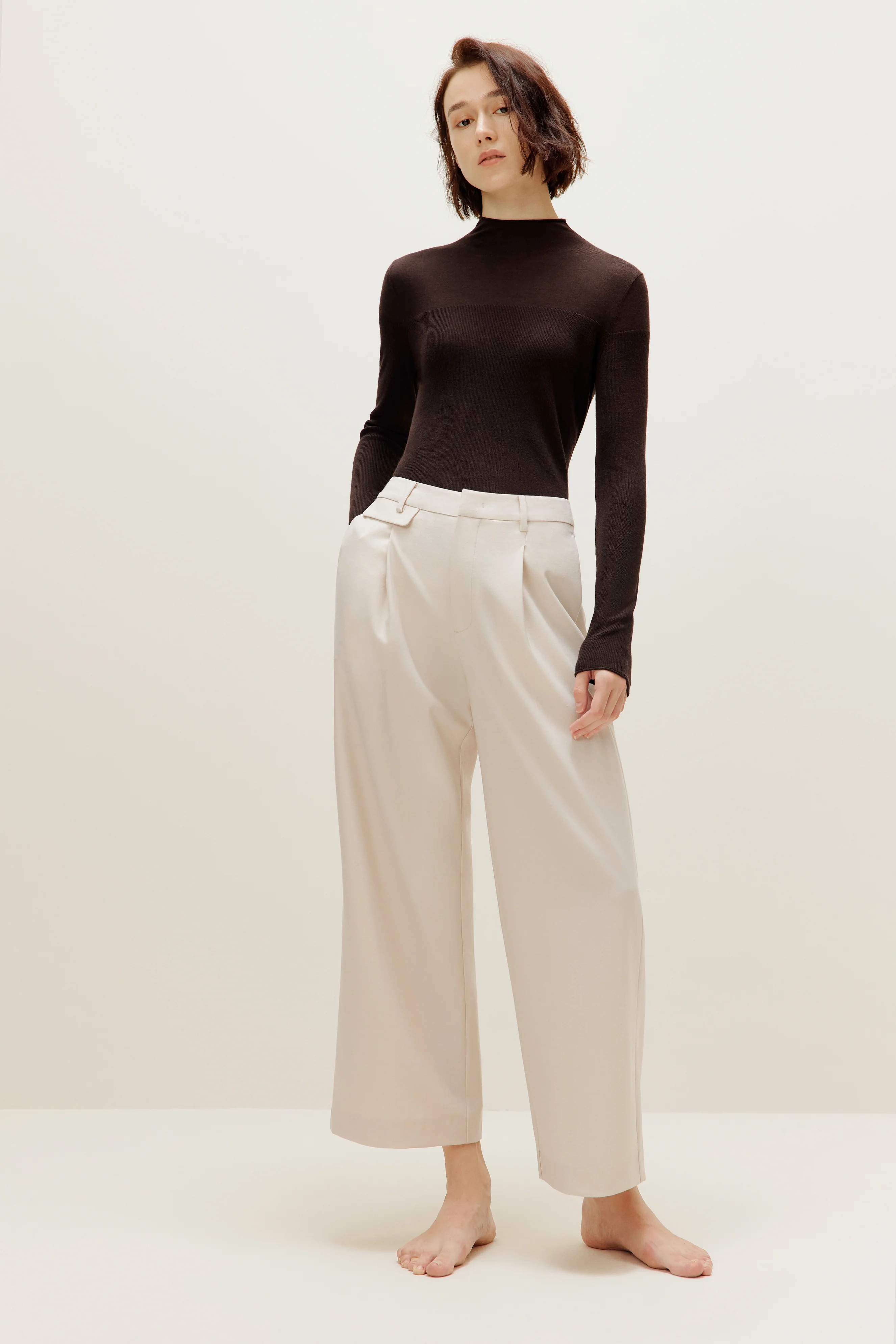 Silky Wool Mock Neck Sweater - Image 3