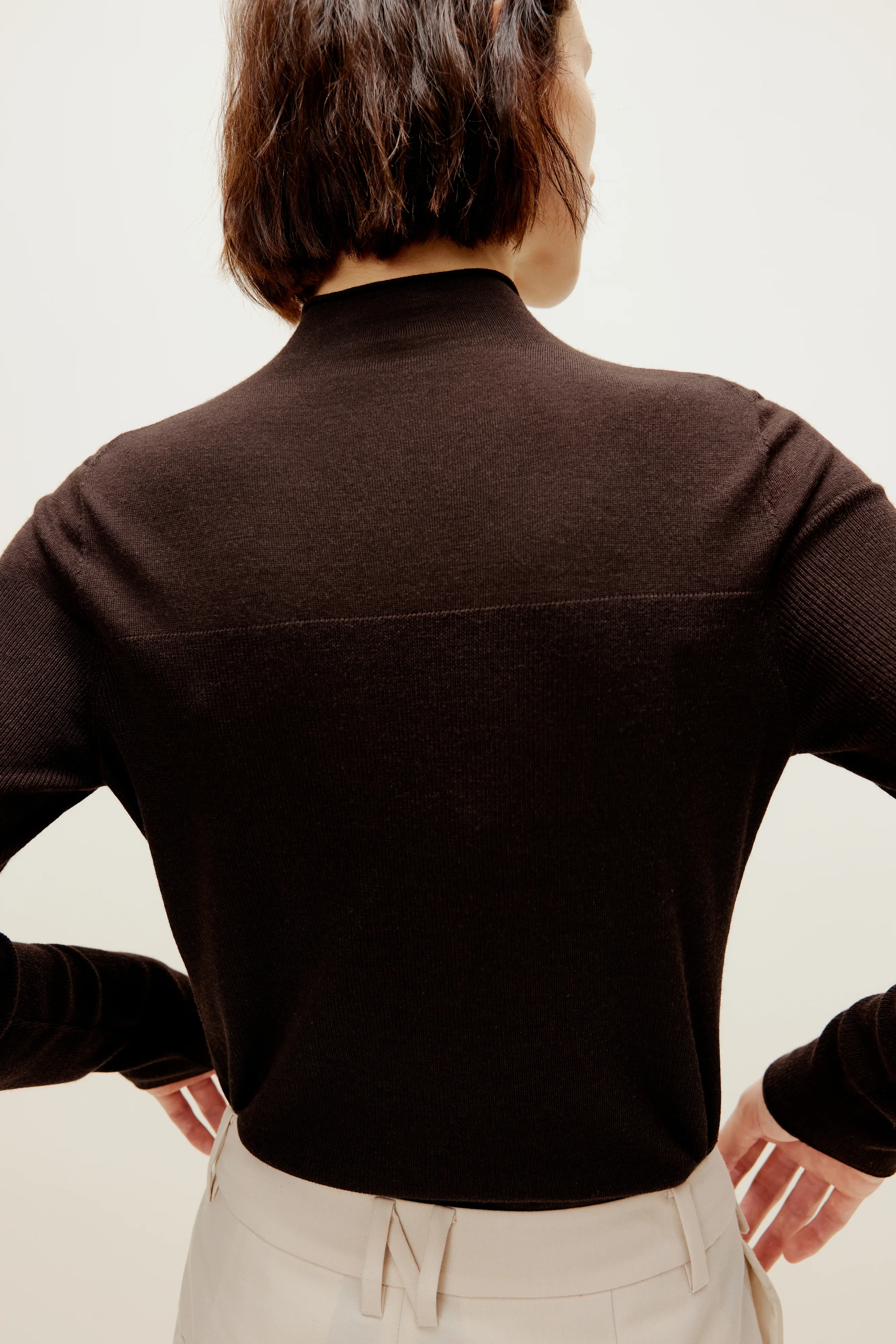Silky Wool Mock Neck Sweater - Image 5