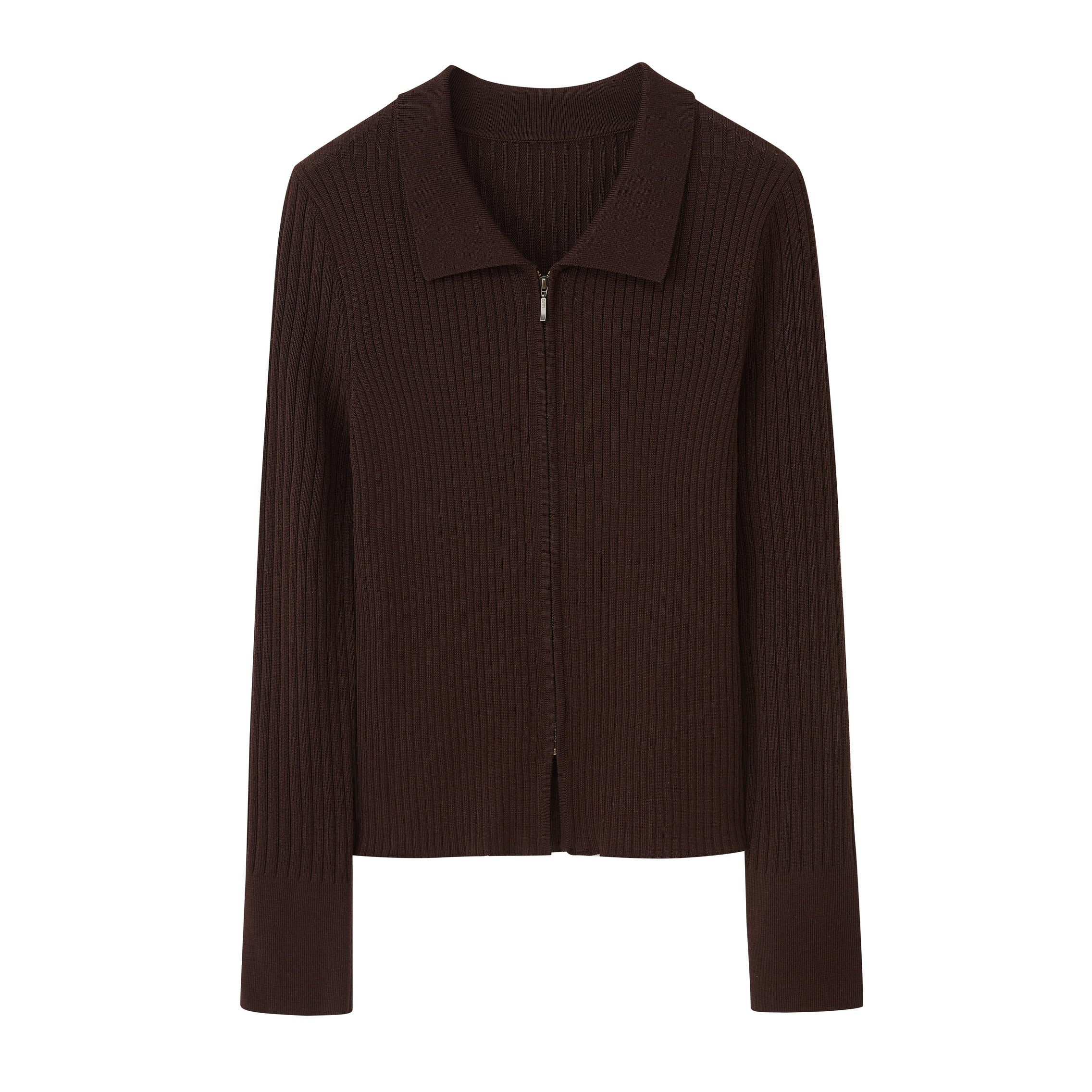 Silky Wool Zip Up Cardigan - Image 9