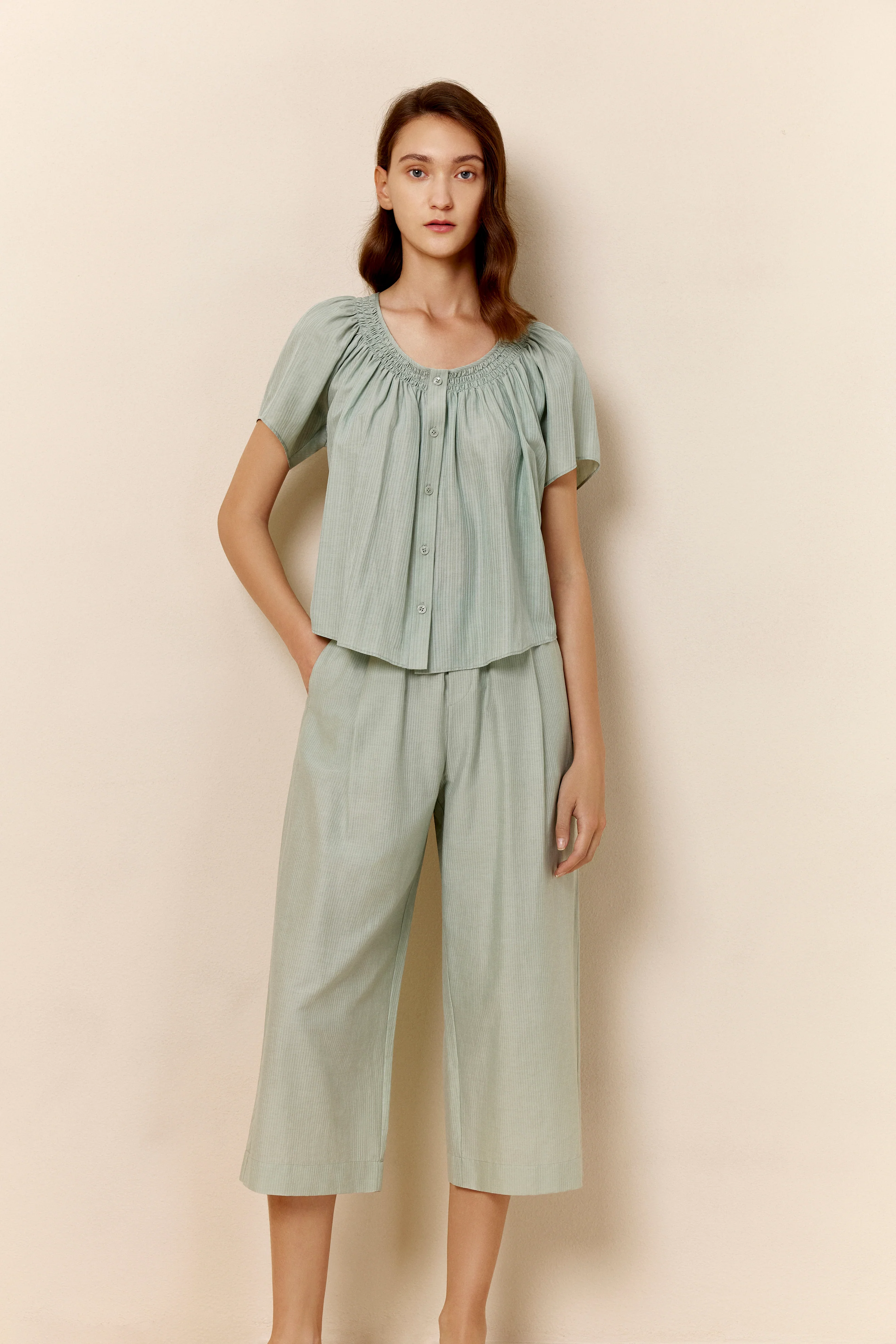 Silk Cotton Straight Leg Pants - Image 4