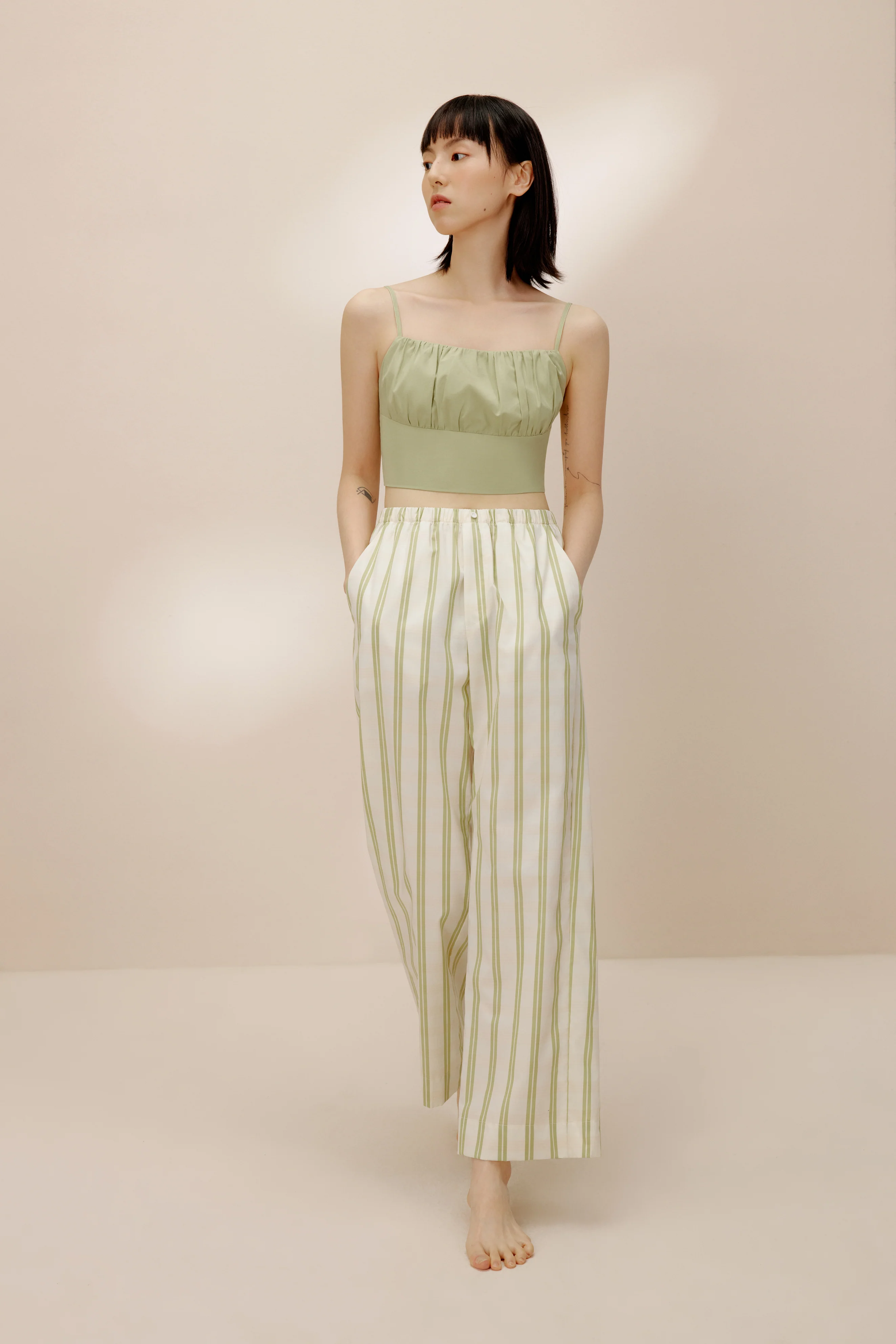 Cropped Straight Leg Pajama Pants - Image 5