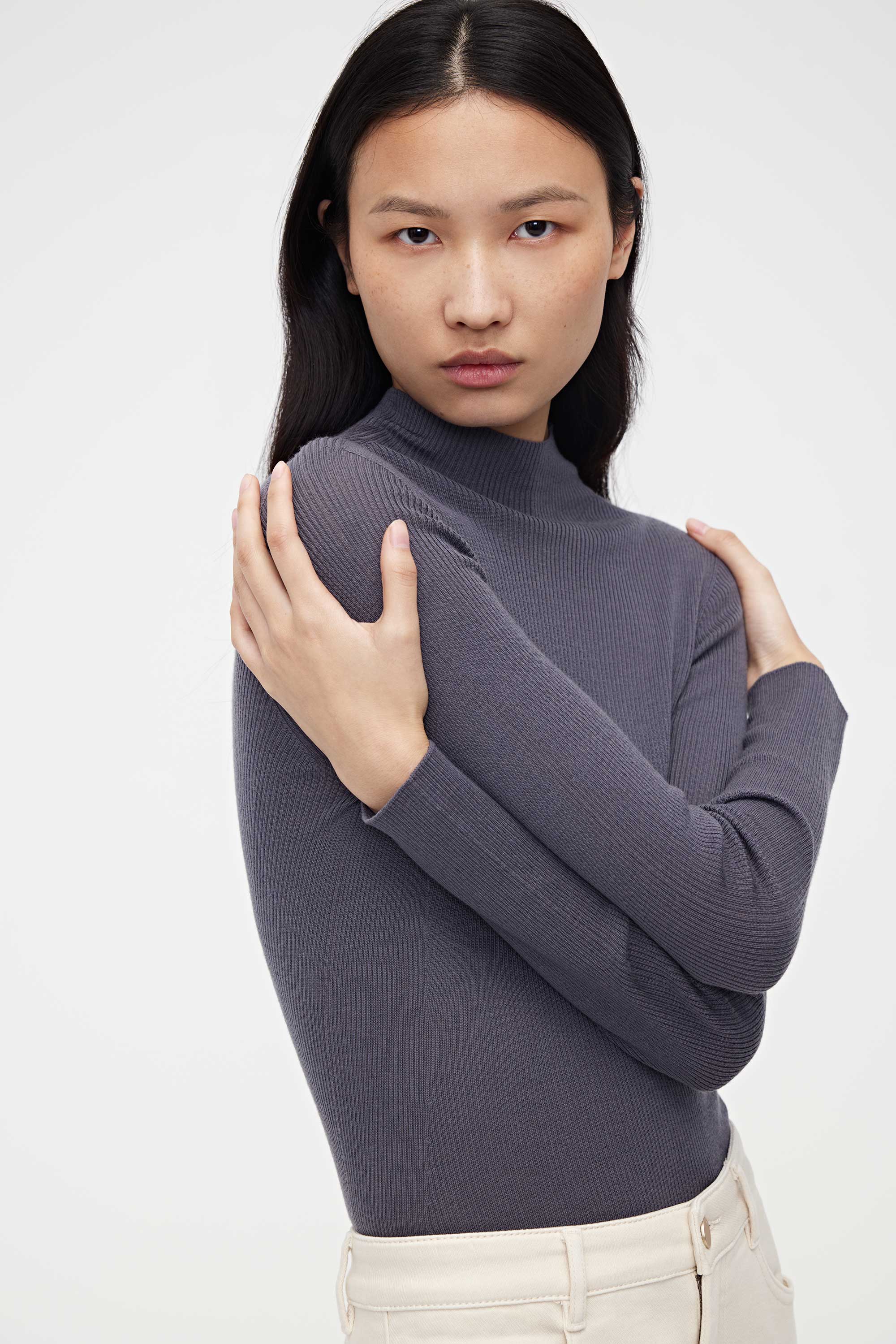 Washable Wool Mock Neck Sweater - Image 3