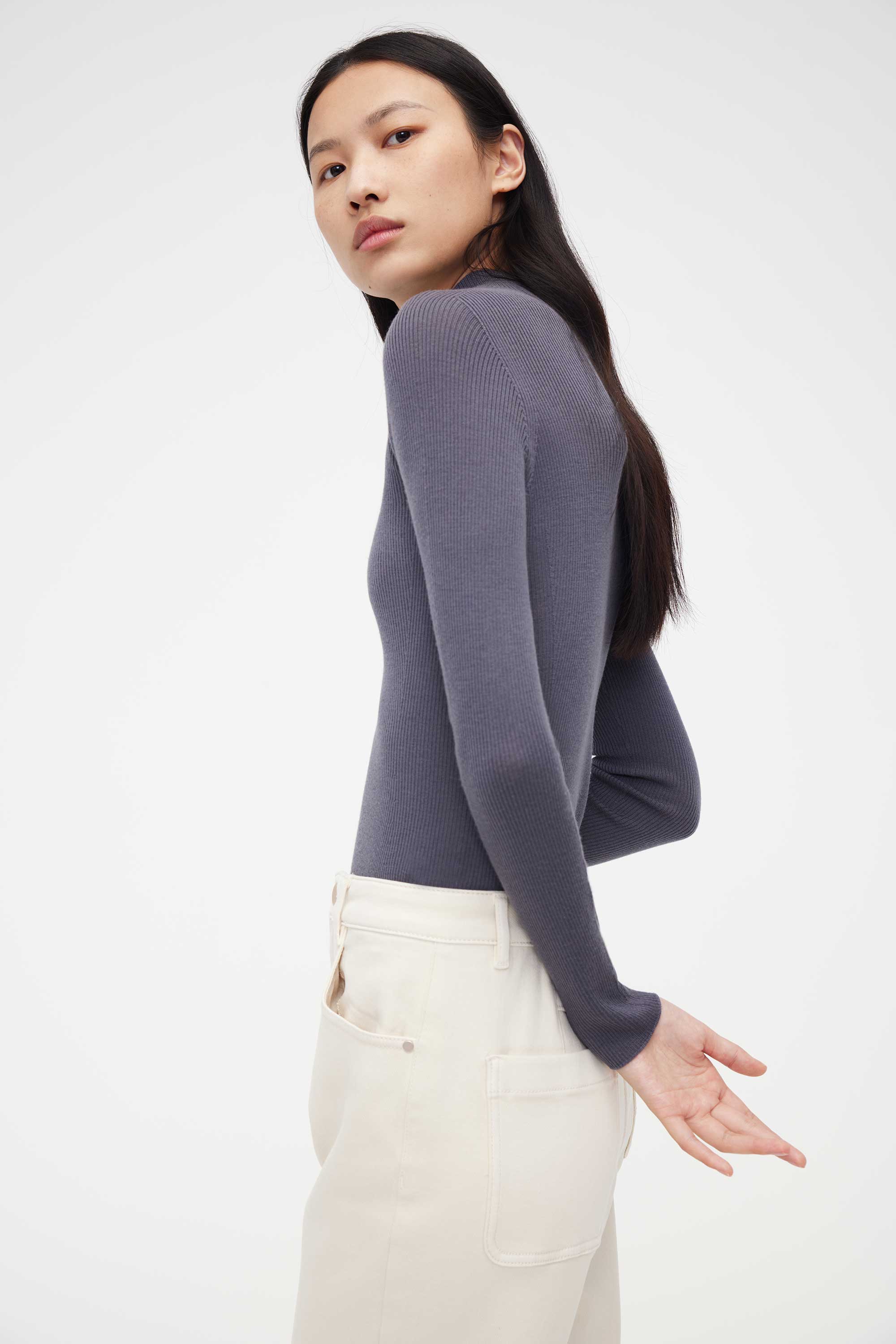 Washable Wool Mock Neck Sweater - Image 5