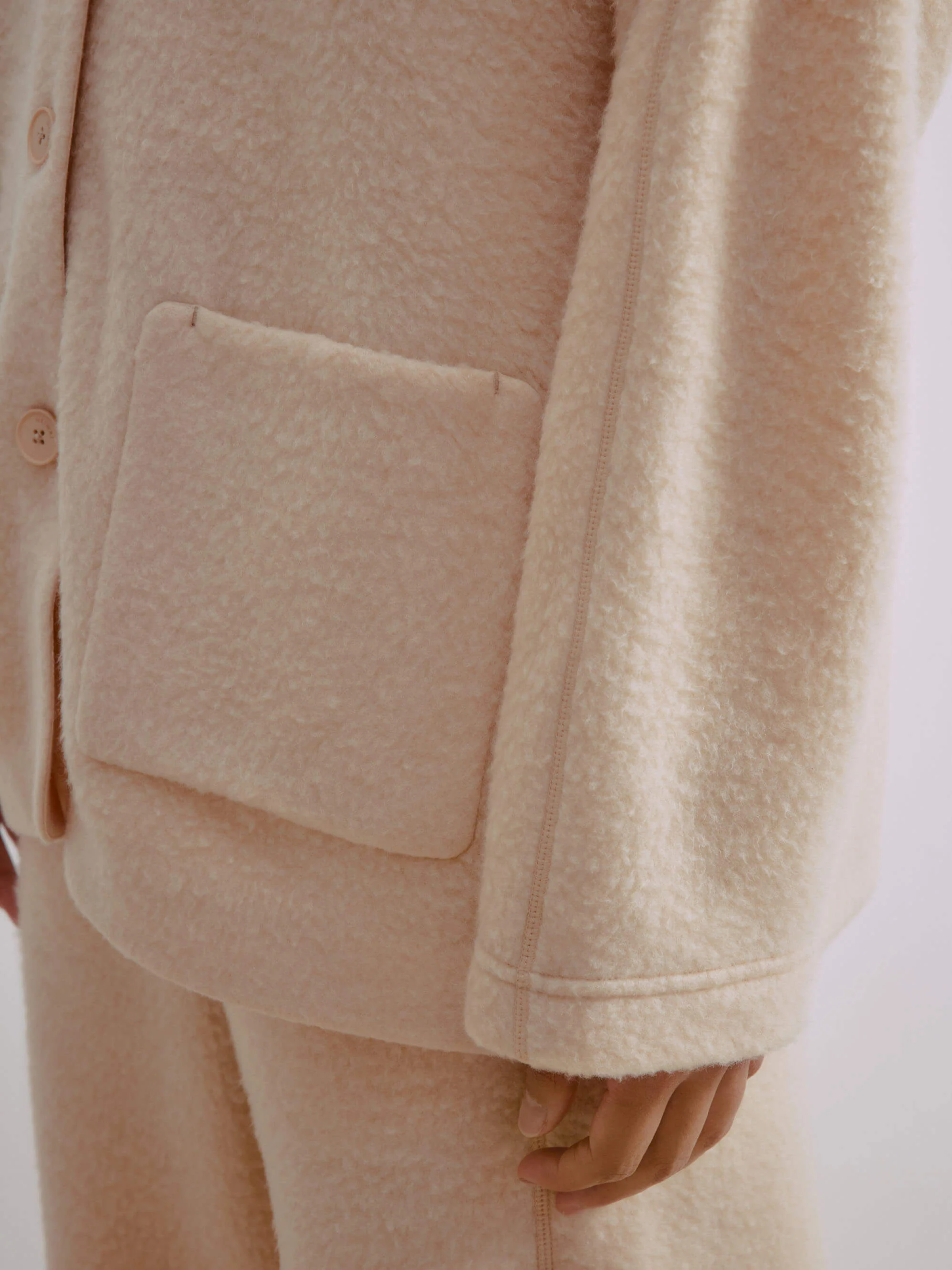 Wool Fleece Cocoon Jacket - Image 3