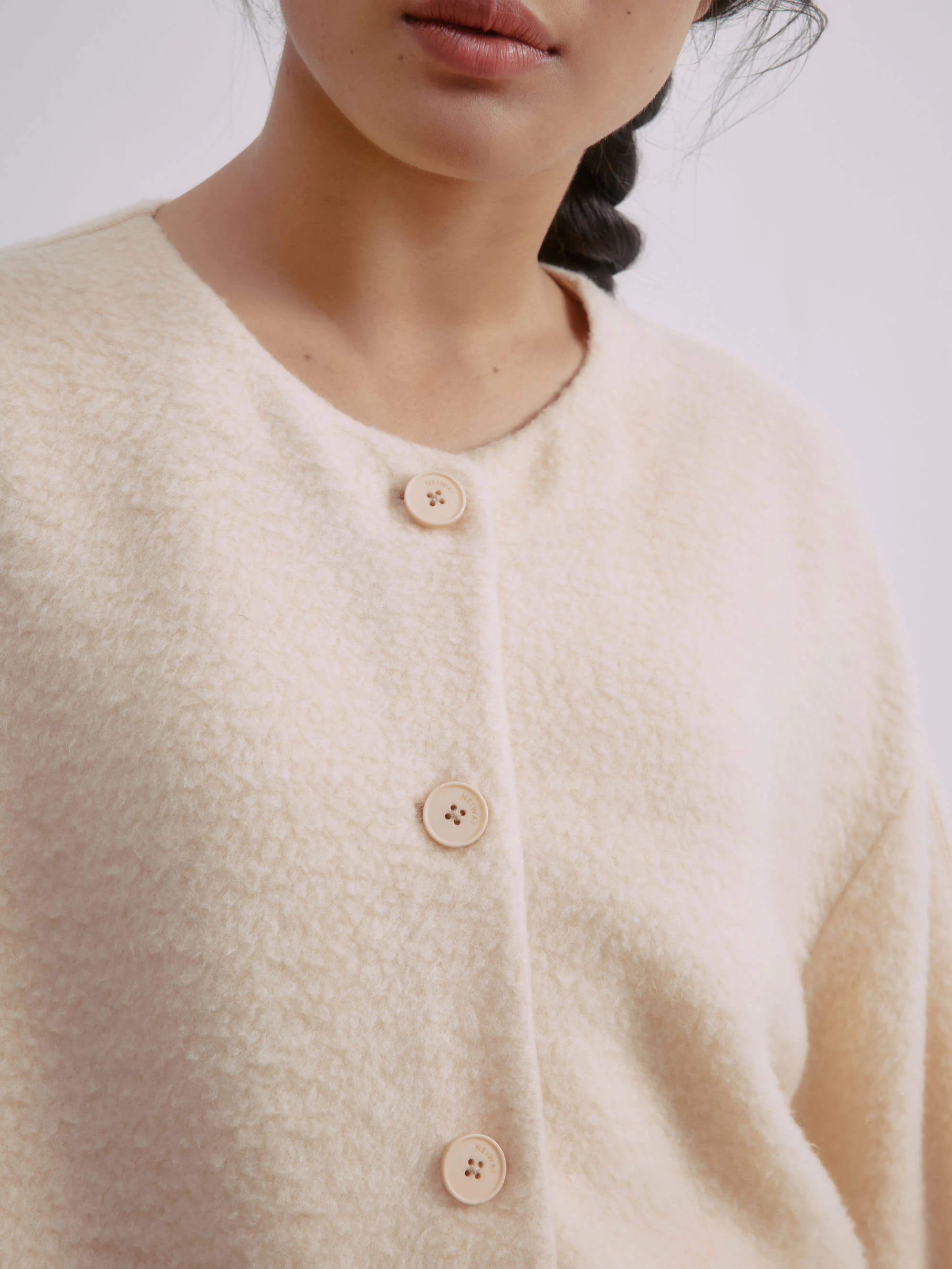 Wool Fleece Cocoon Jacket - Image 4