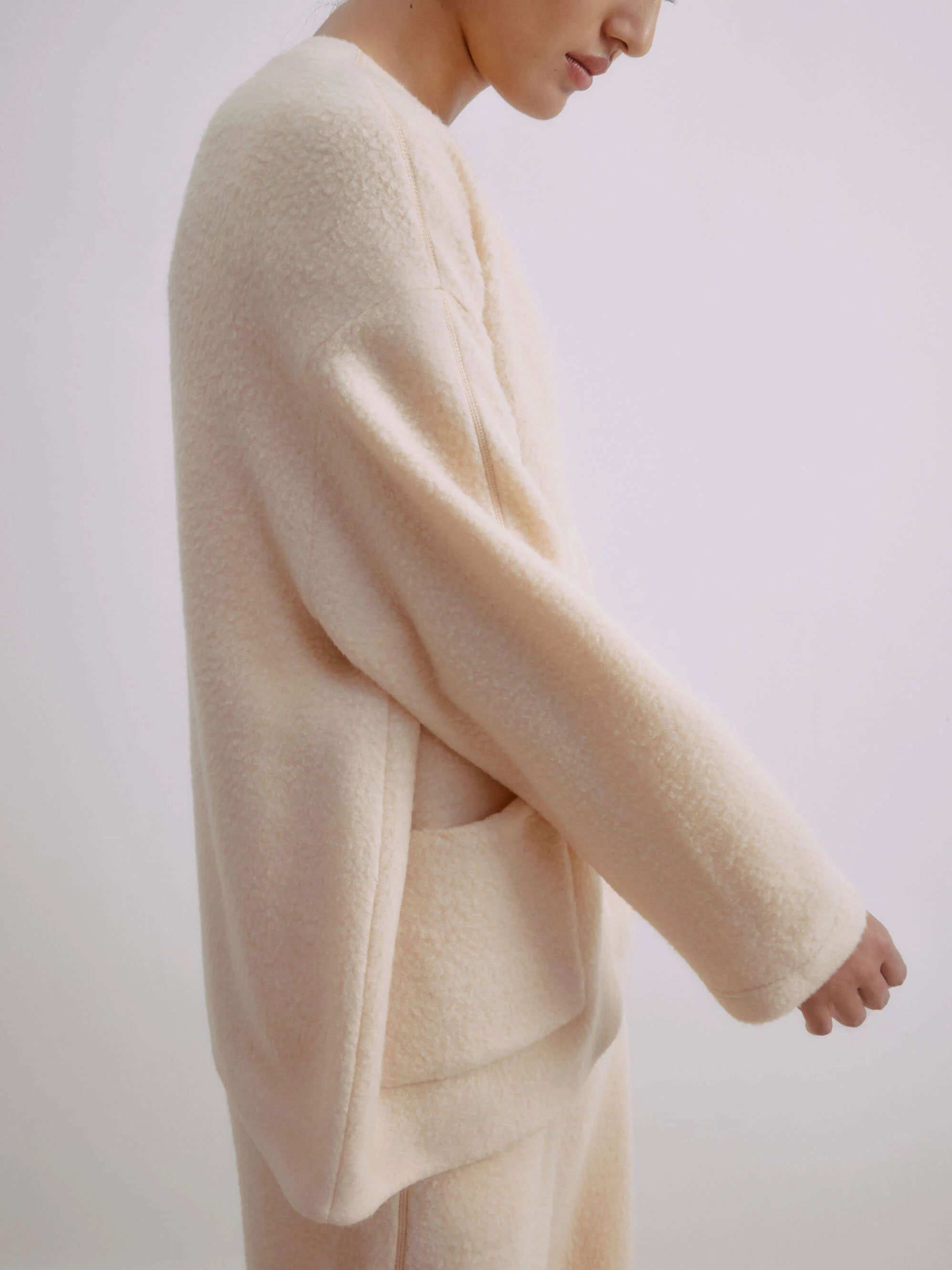 Wool Fleece Cocoon Jacket - Image 5